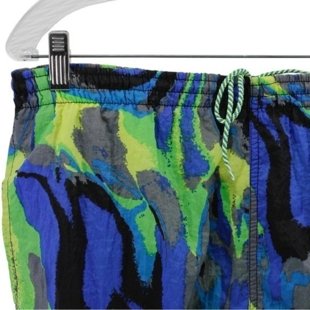 Y2K Nike Watercolor Lined Swim Trunks Athletic Outdoirs Beach Travel Resort M